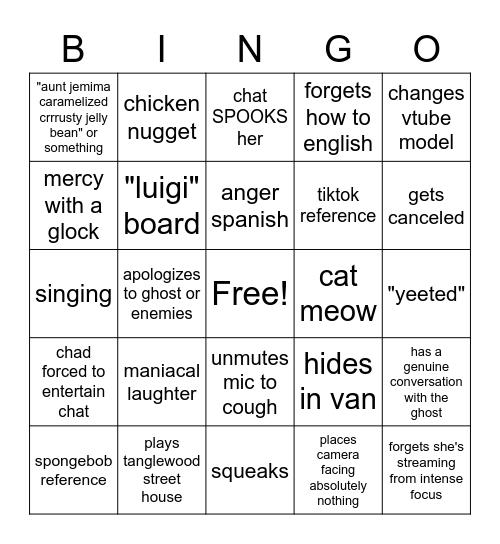 chibusu viewer bingo Card