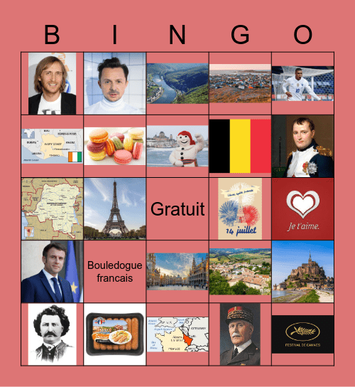 Fete Francaise Bingo Card