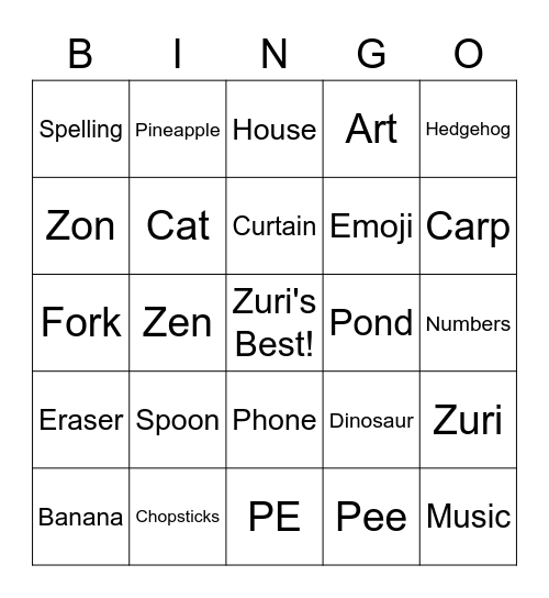Can you lose? Bingo Card
