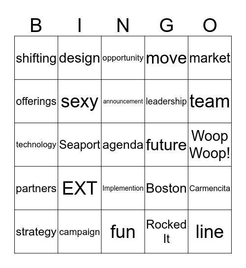 Continuum Challenge Bingo Card