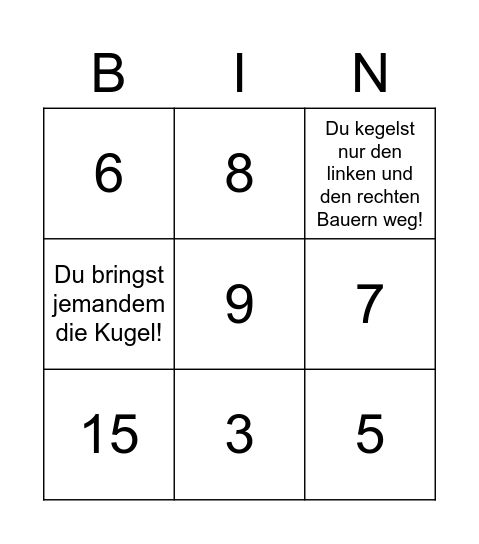 Kegel Bingo Card