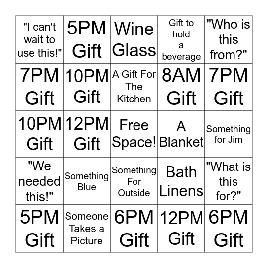 Time for Bingo! Bingo Card