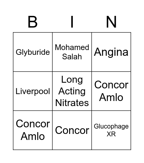 Merck Bingo Card