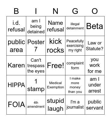 Frauitor Bingo Card