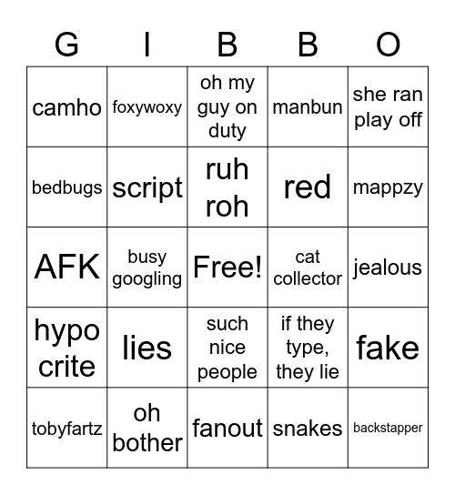 GIBBO V.3 Bingo Card