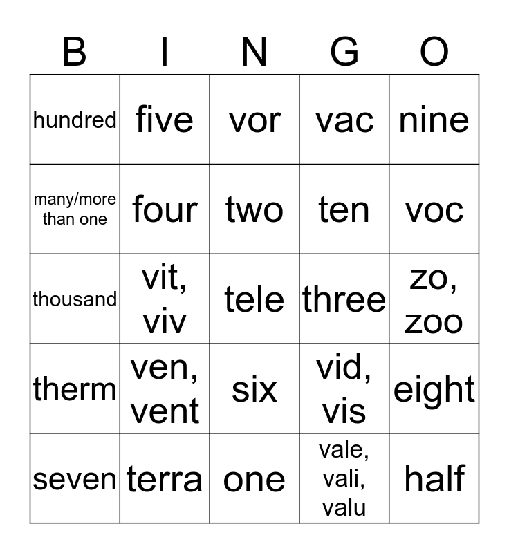 word-roots-number-prefixes-bingo-card