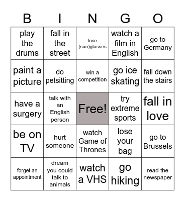 Have you ever...? Bingo Card