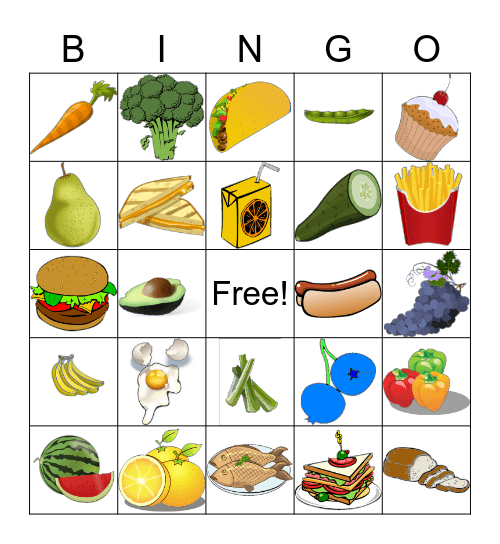 FOOD Bingo Card