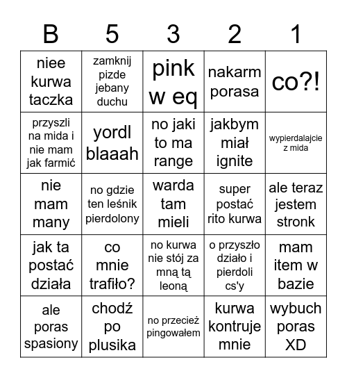 BELCEROWE LOLOWE BINGO Card