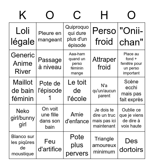 KOCHO BINGO Card
