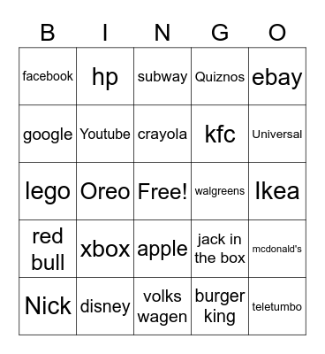 Logos Alphabet Bingo Card