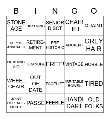 60TH BIRTHDAY BINGO Card