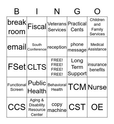 Social  Bingo Card