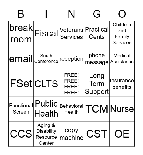 Social  Bingo Card