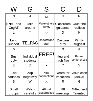 It's Our Time! Bingo Card