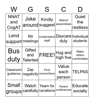 It's Our Time! Bingo Card