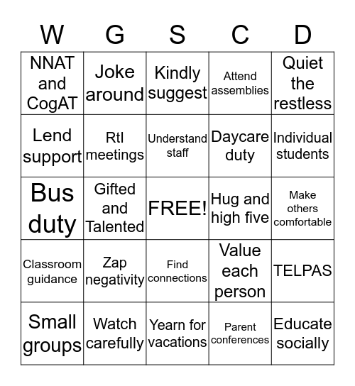 It's Our Time! Bingo Card