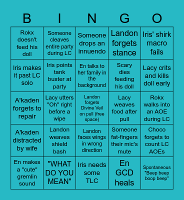 TEA Scuffs Bingo :D Bingo Card