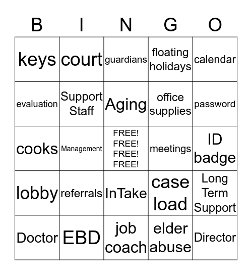 Social Bingo Card