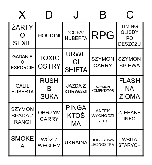 DRZEWKO GAMING Bingo Card