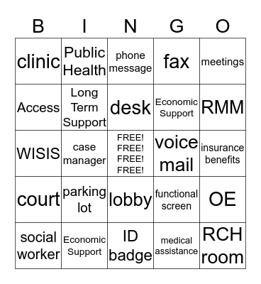 Social Bingo Card