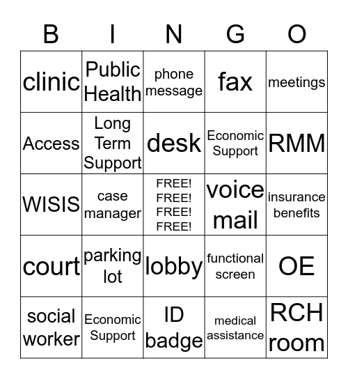 Social Bingo Card