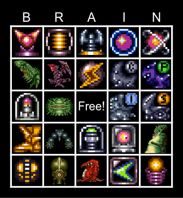 Super Metroid Randomizer Bingo Card