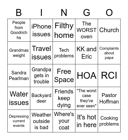 G&G Bitchin' Bingo Card