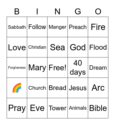 Bible Review Bingo Card