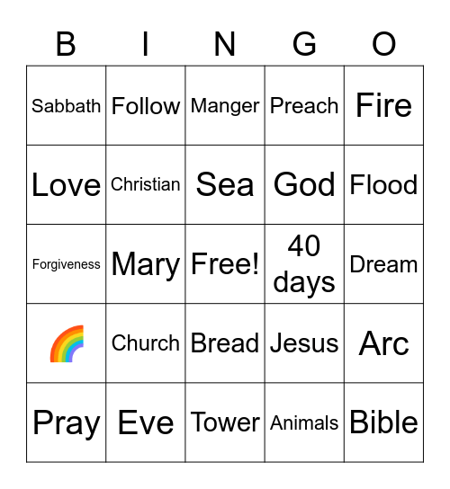 Bible Review Bingo Card