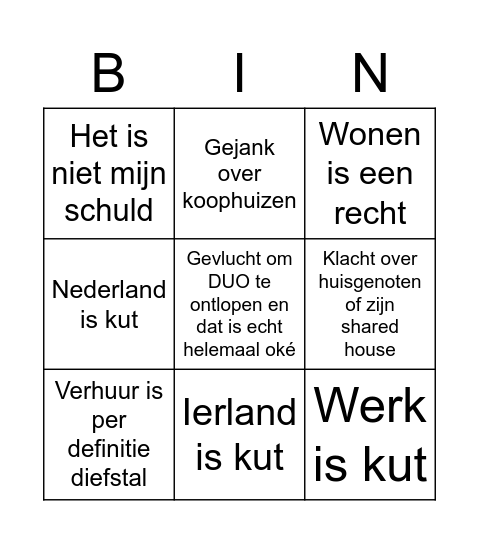 sirdanilot Bingo Card