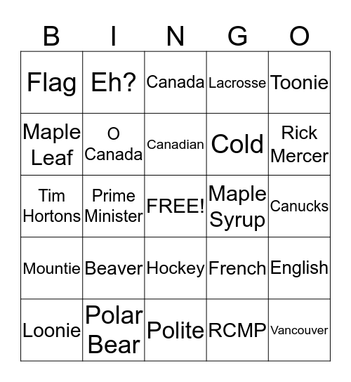 Money Bingo Card