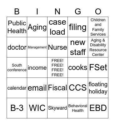 Social Bingo Card