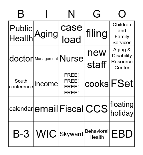 Social Bingo Card