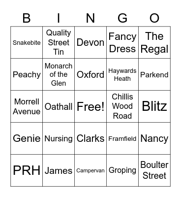 Becca Bingo Card