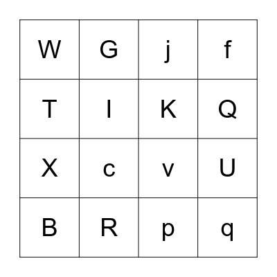 Alphabet Bingo Card