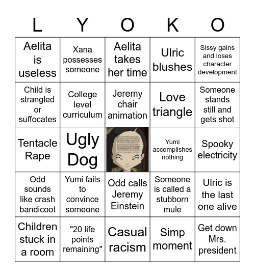 Code Lyoko Bingo Card