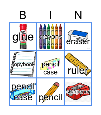 AT SCHOOL Bingo Card