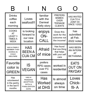 SOCIAL WORK MONTH BINGO FR Bingo Card