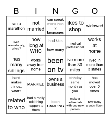 WHO'S DONE IT Bingo Card