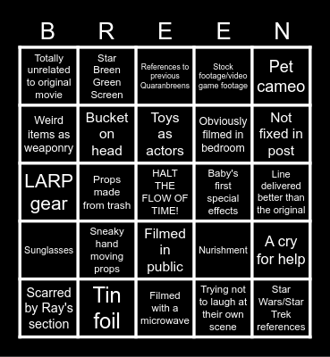 Breengo Bingo Card