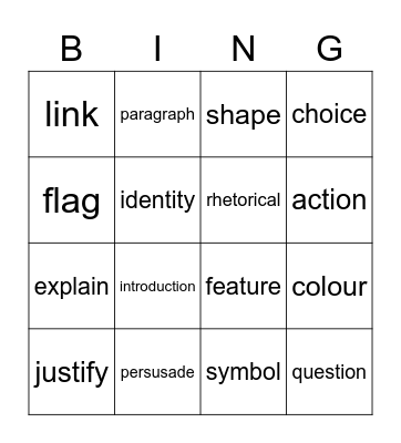 FLAG DESIGN Bingo Card