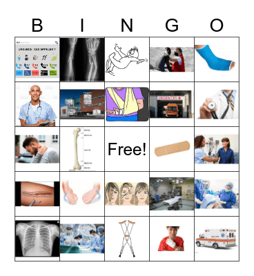 Un accident et l'hôpital Bingo Card
