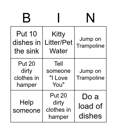 Q's Bingo Card