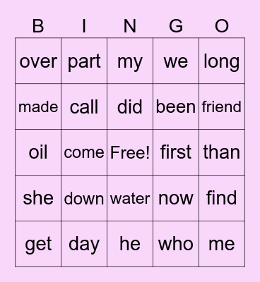 MCW List 9 & 10 Bingo Card