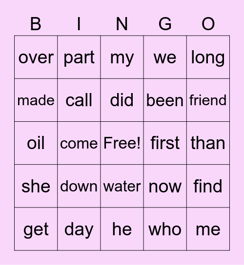 MCW List 9 & 10 Bingo Card