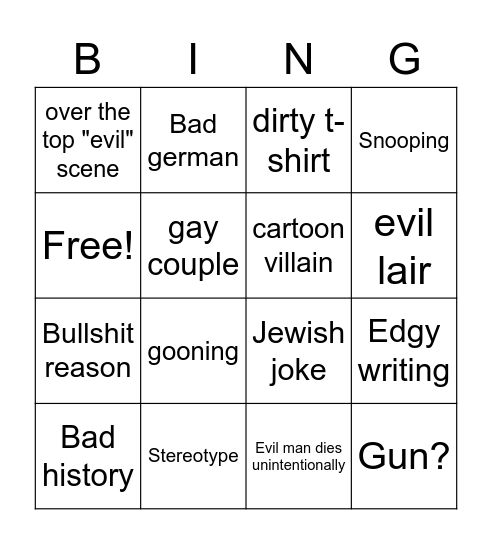 Hunter Bingo Card