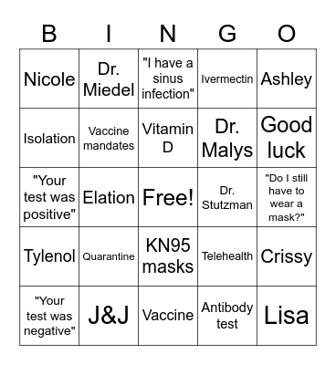 Buckeye COVID Bingo Card