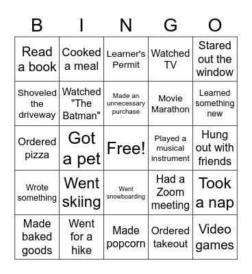 Spring Break Bingo (2022) Bingo Card