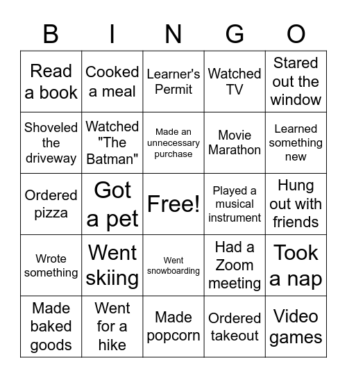 Spring Break Bingo (2022) Bingo Card
